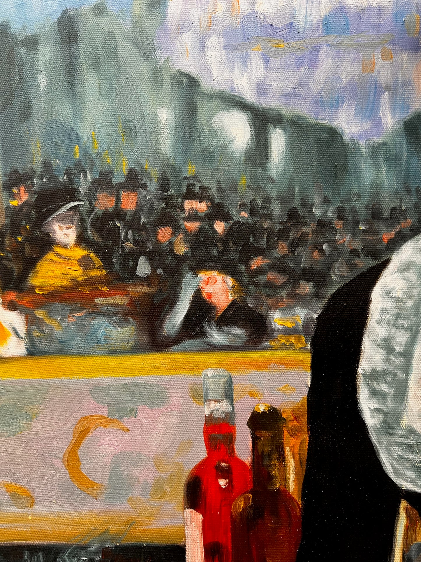 Un Bar aux Folies-Bergère – Peinture à l'huile impressionniste peinte à la main sur toile (64 × 80 cm)
