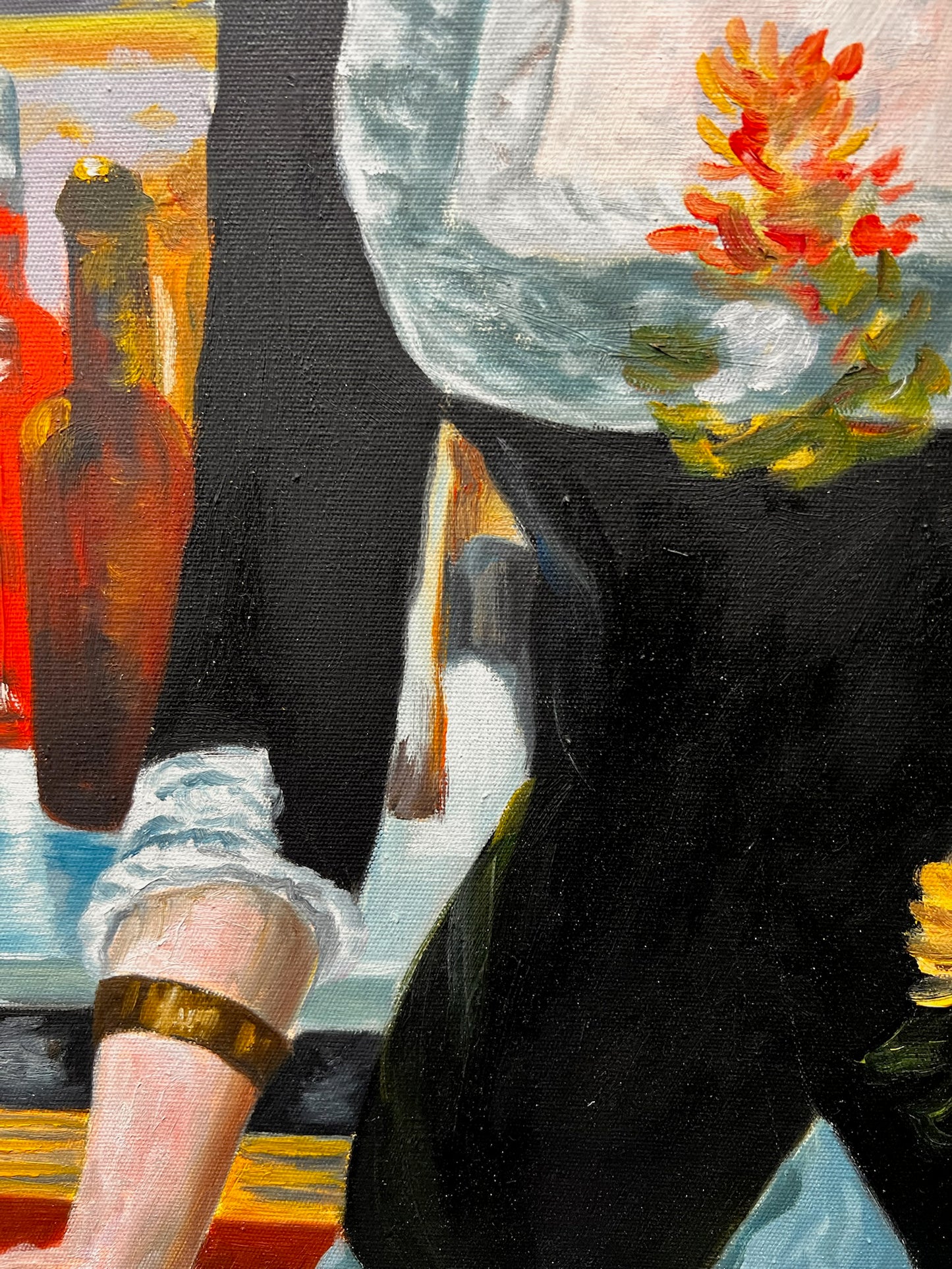 Un Bar aux Folies-Bergère – Peinture à l'huile impressionniste peinte à la main sur toile (64 × 80 cm)