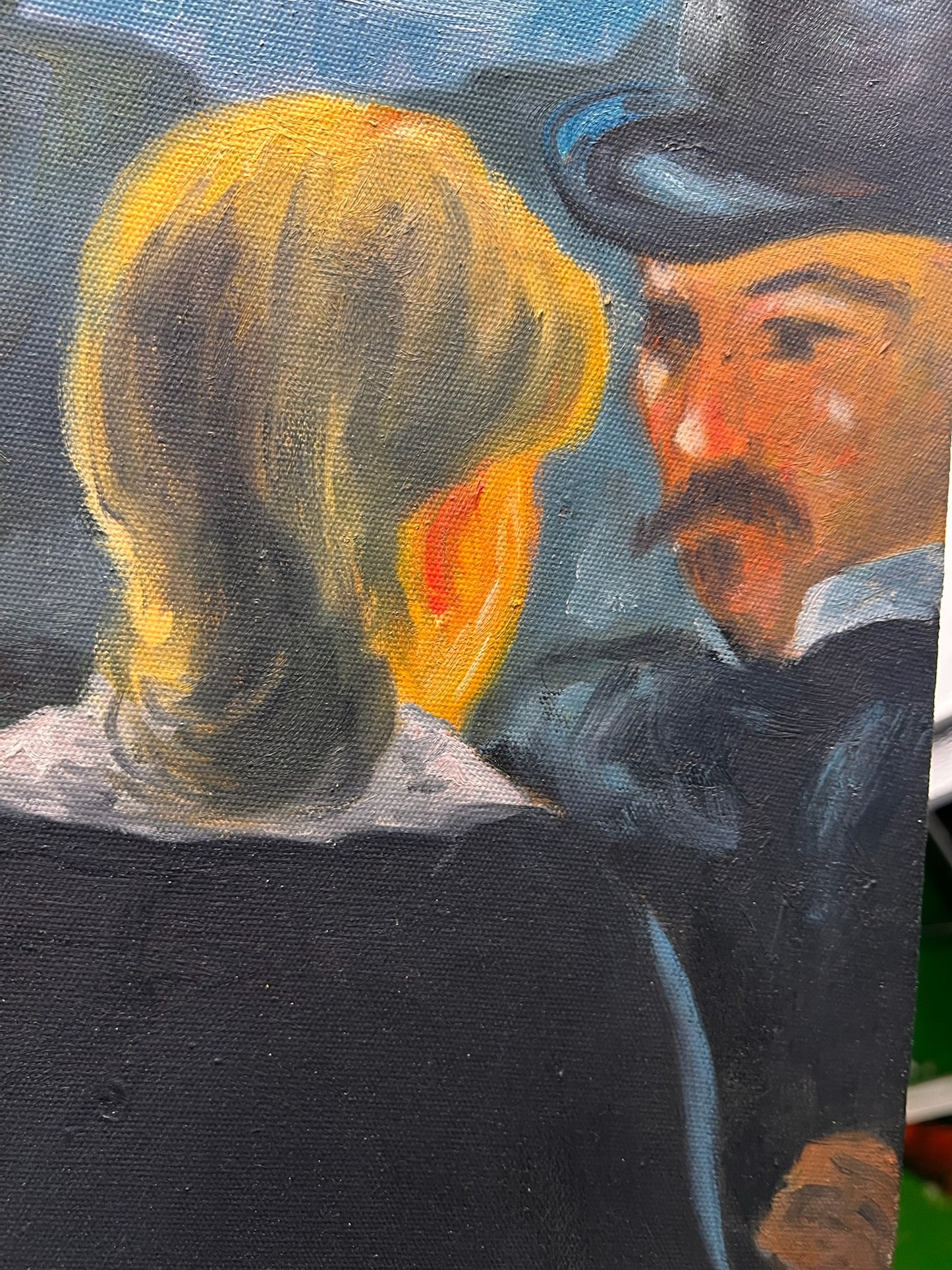 Un Bar aux Folies-Bergère – Peinture à l'huile impressionniste peinte à la main sur toile (64 × 80 cm)