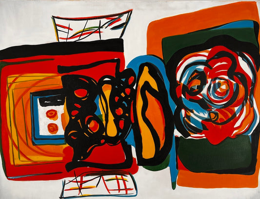 Composition abstraite (d'après Wassily Kandinsky) – Peinture abstraite moderne à l'huile sur toile (60 × 80 cm, encadrée)