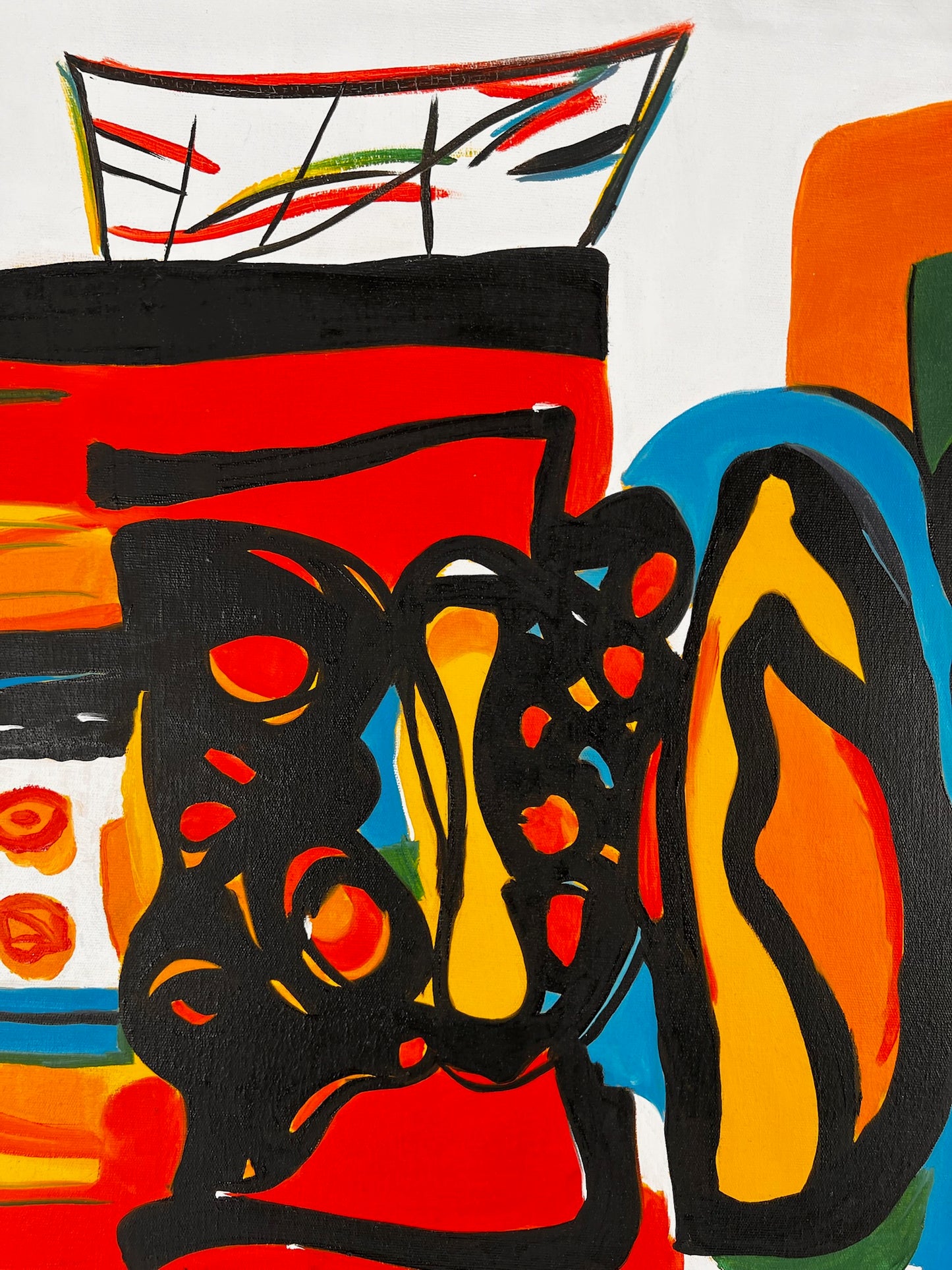 Composition abstraite (d'après Wassily Kandinsky) – Peinture abstraite moderne à l'huile sur toile (60 × 80 cm, encadrée)