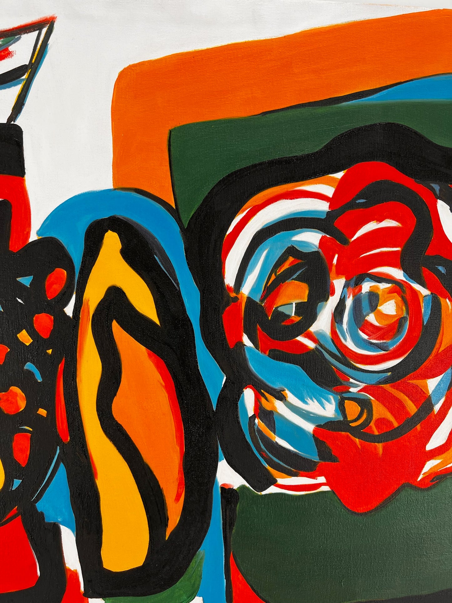Composition abstraite (d'après Wassily Kandinsky) – Peinture abstraite moderne à l'huile sur toile (60 × 80 cm, encadrée)