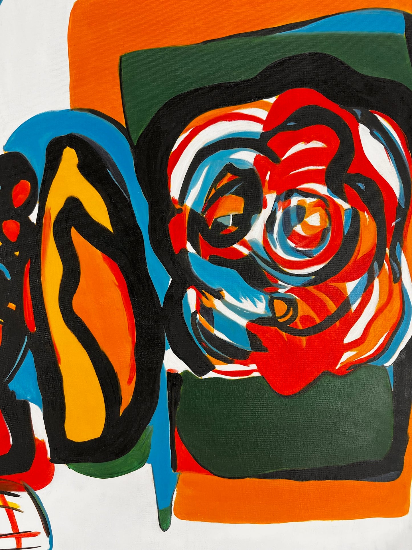 Composition abstraite (d'après Wassily Kandinsky) – Peinture abstraite moderne à l'huile sur toile (60 × 80 cm, encadrée)