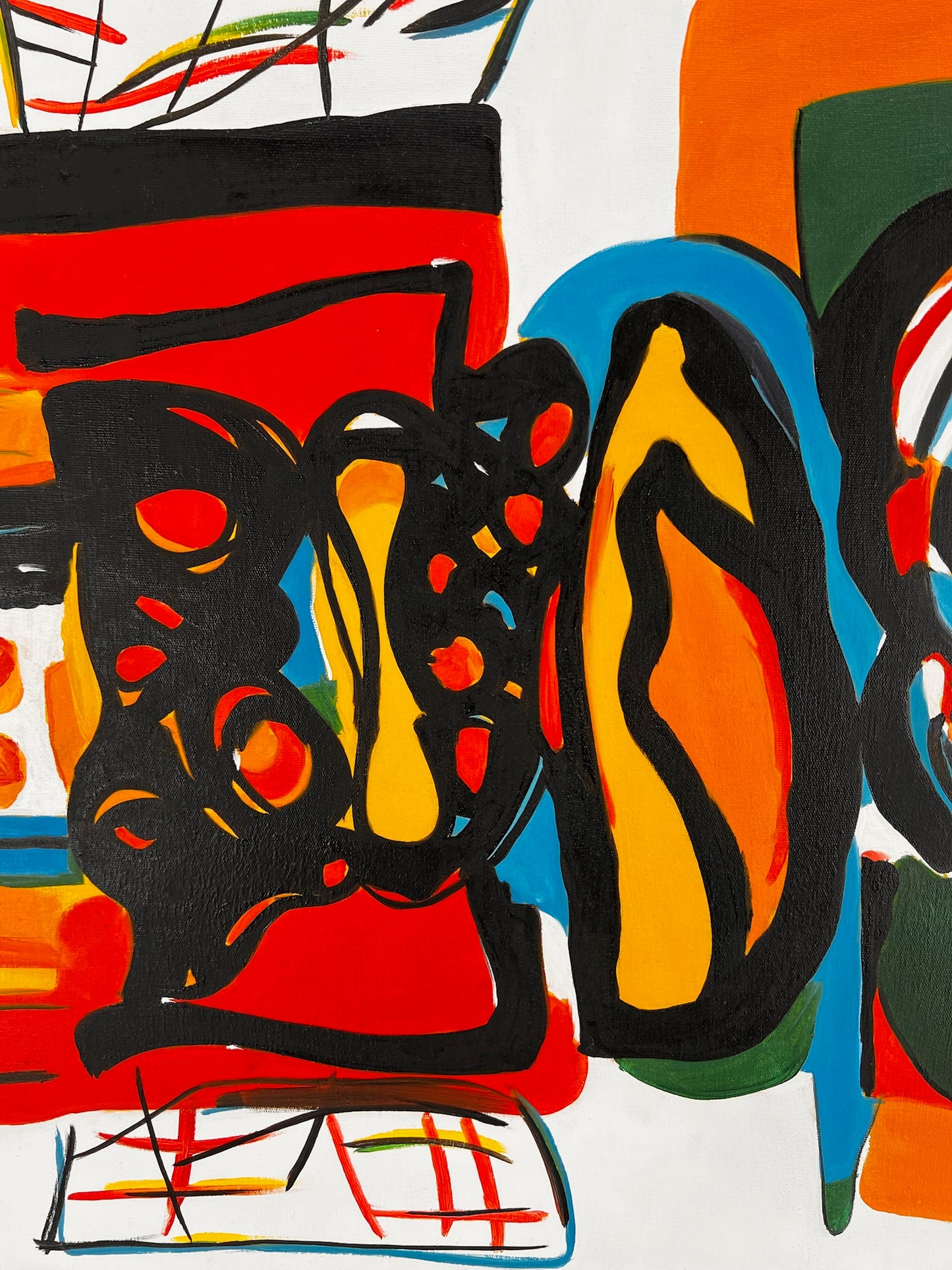 Composition abstraite (d'après Wassily Kandinsky) – Peinture abstraite moderne à l'huile sur toile (60 × 80 cm, encadrée)