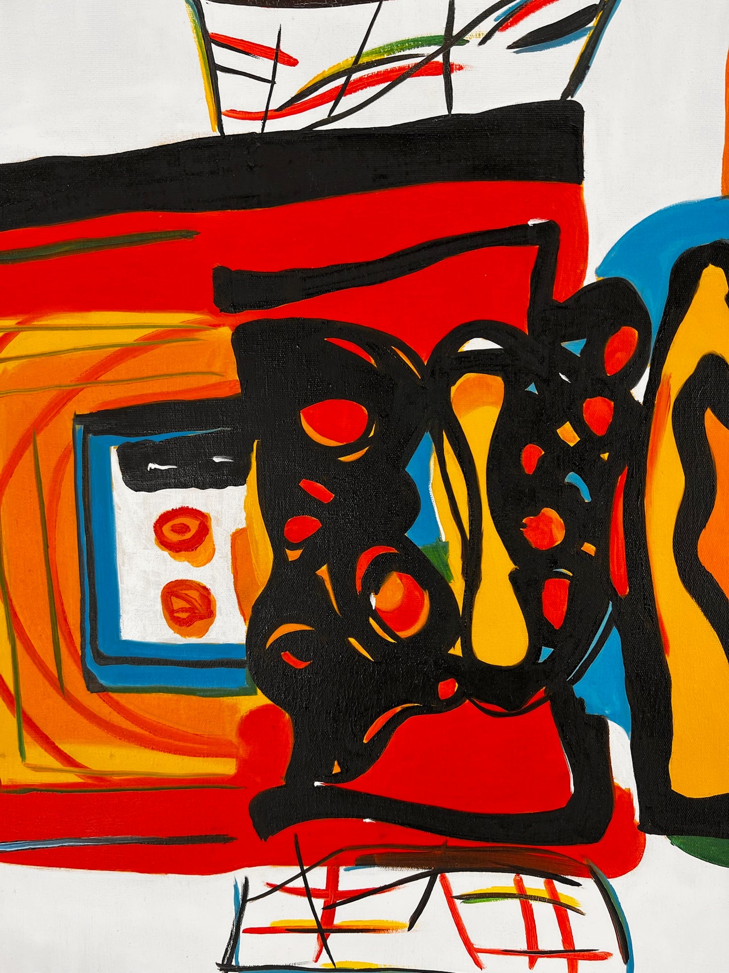 Composition abstraite (d'après Wassily Kandinsky) – Peinture abstraite moderne à l'huile sur toile (60 × 80 cm, encadrée)