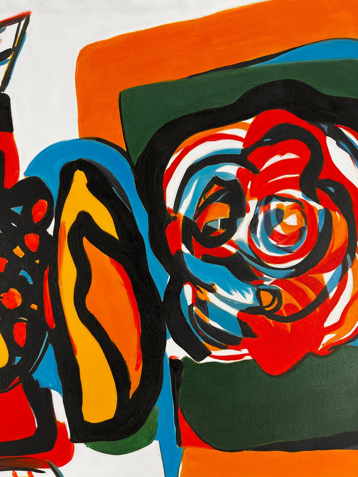 Composition abstraite (d'après Wassily Kandinsky) – Peinture abstraite moderne à l'huile sur toile (60 × 80 cm, encadrée)