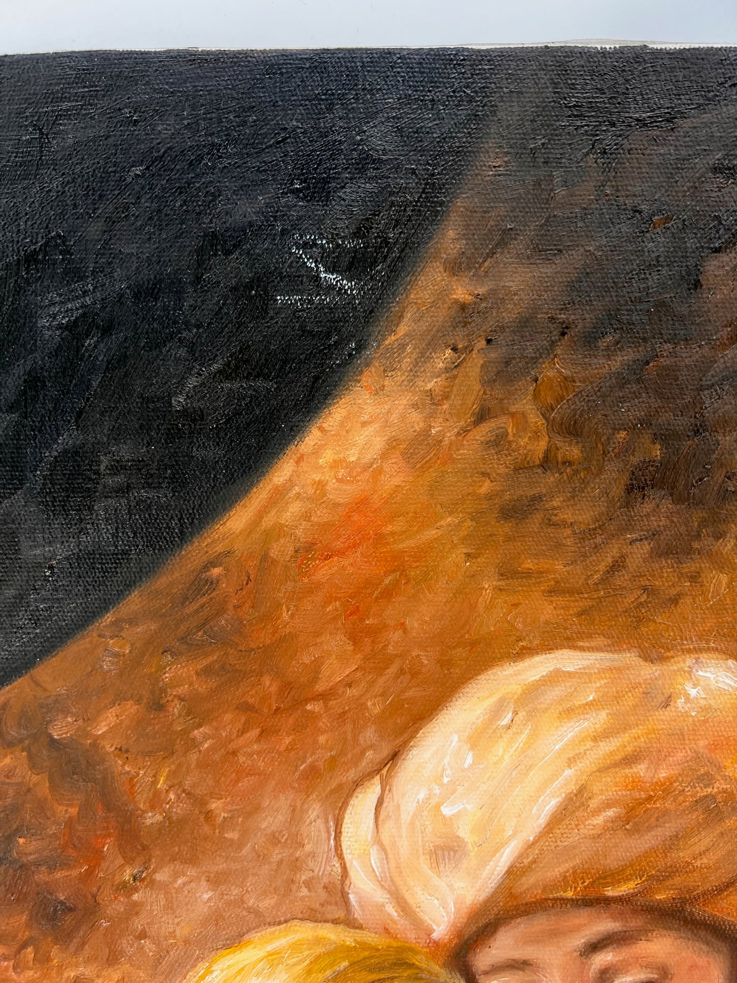 Jacob bénit les enfants de Joseph (d'après Rembrandt van Rijn) – Huile sur toile baroque peinte à la main (64 × 80 cm)