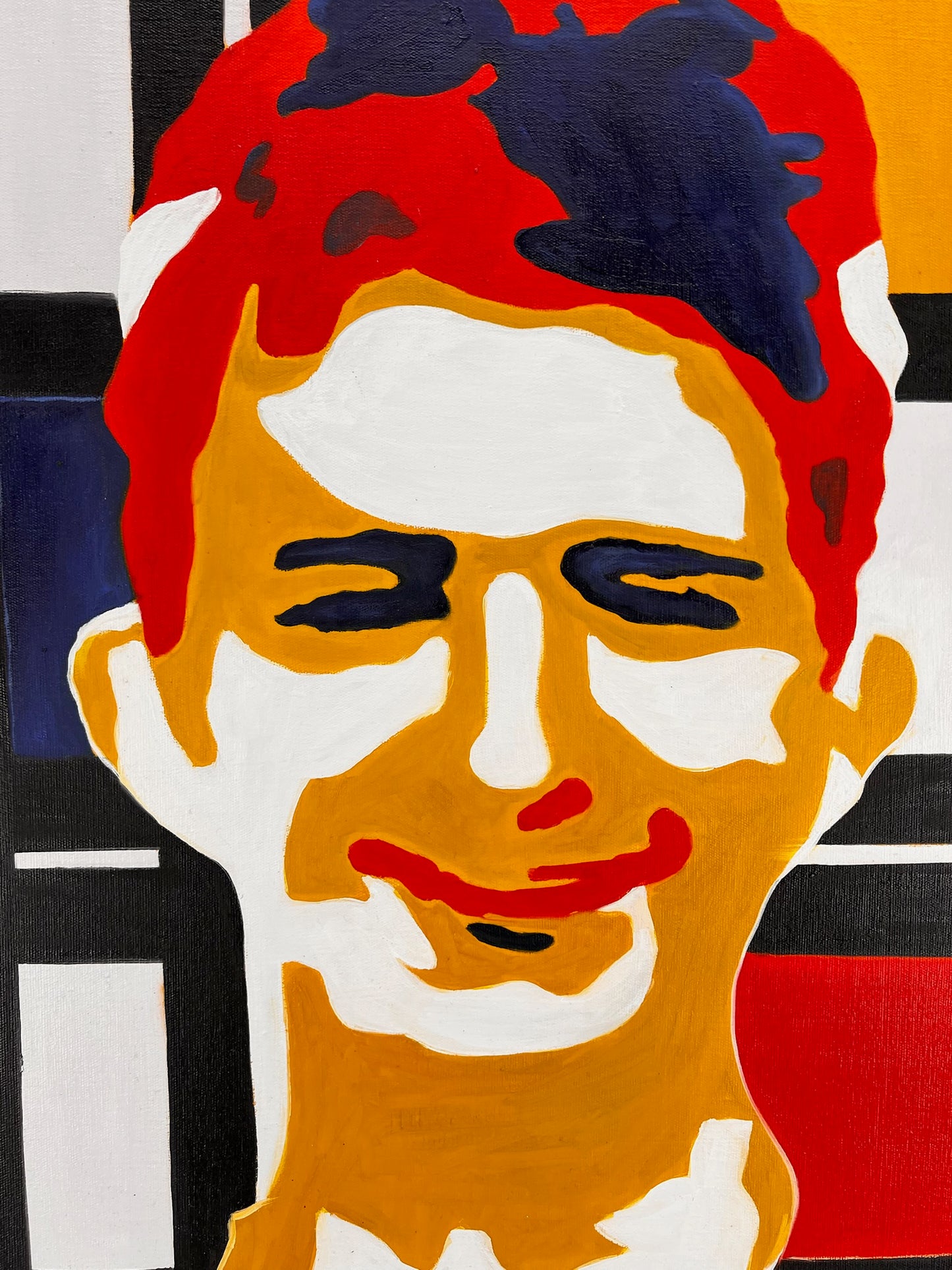 Piet Mondrian – Manface – Peinture Abstraite à l'Huile sur Toile Peinte à la Main (60 × 80 cm)