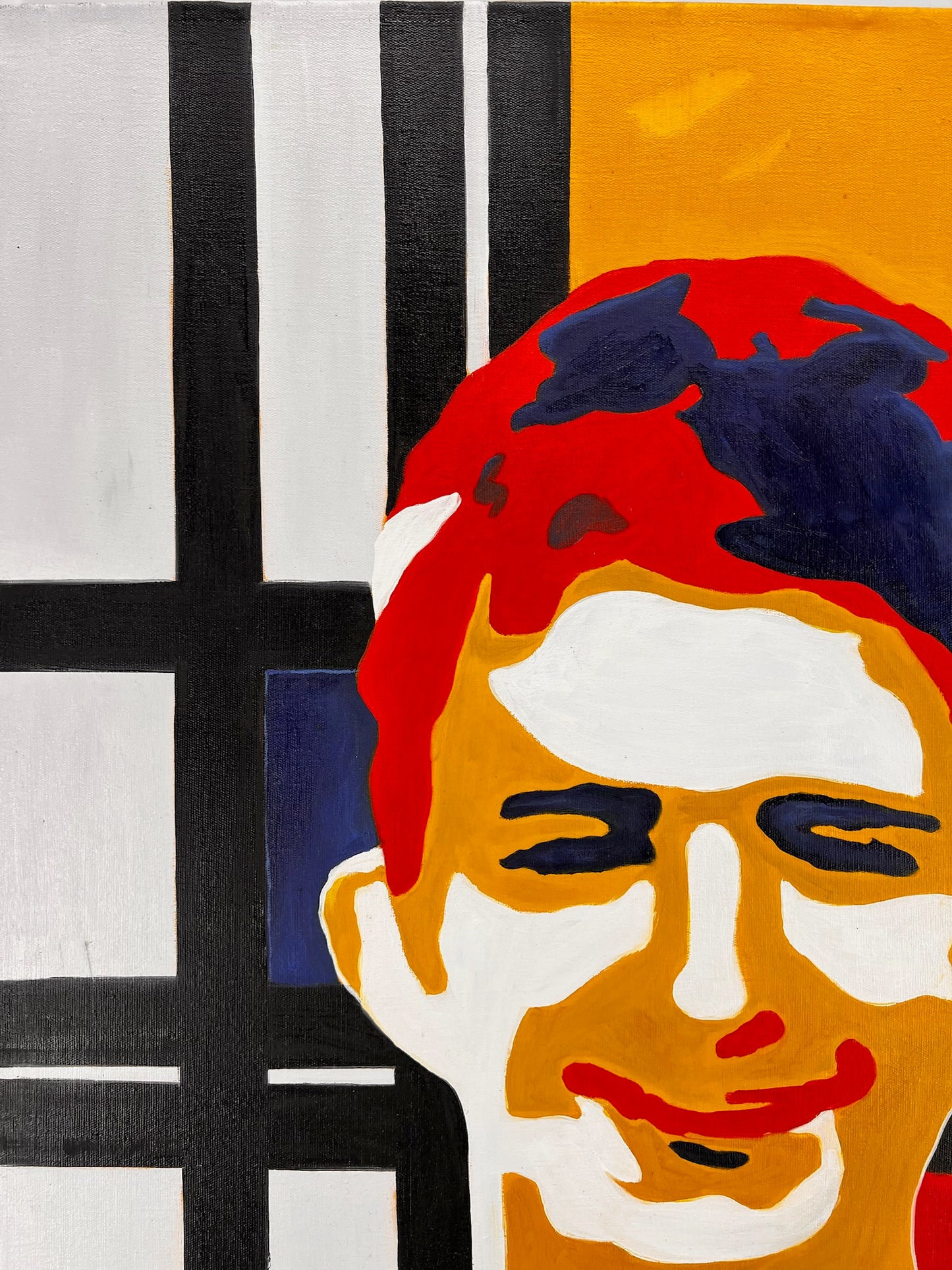 Piet Mondrian – Manface – Peinture Abstraite à l'Huile sur Toile Peinte à la Main (60 × 80 cm)