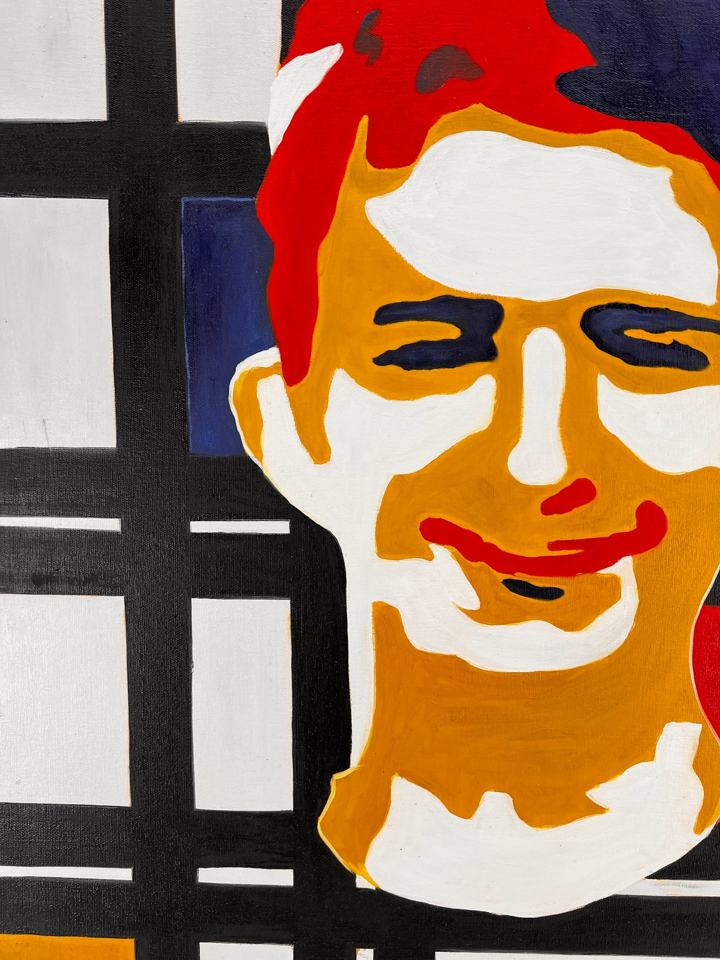 Piet Mondrian – Manface – Peinture Abstraite à l'Huile sur Toile Peinte à la Main (60 × 80 cm)