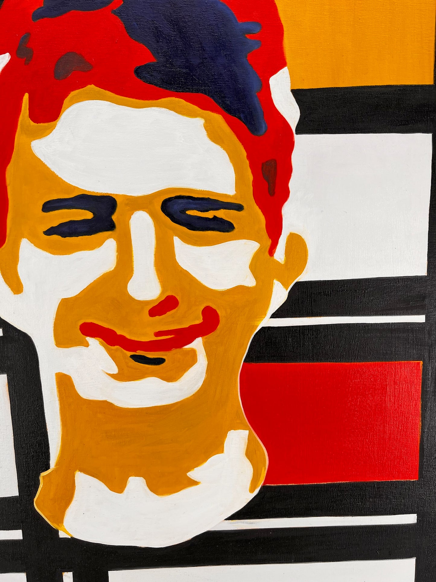 Piet Mondrian – Manface – Peinture Abstraite à l'Huile sur Toile Peinte à la Main (60 × 80 cm)
