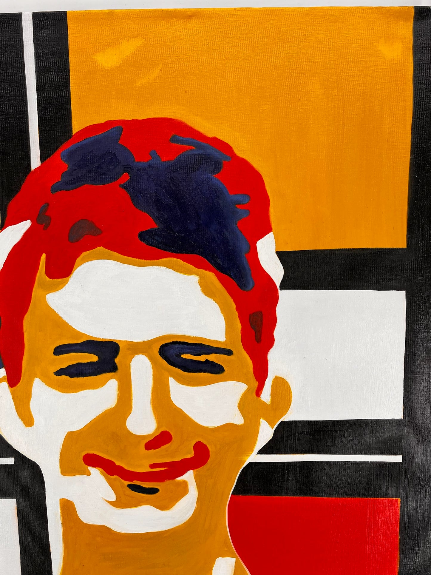 Piet Mondrian – Manface – Peinture Abstraite à l'Huile sur Toile Peinte à la Main (60 × 80 cm)