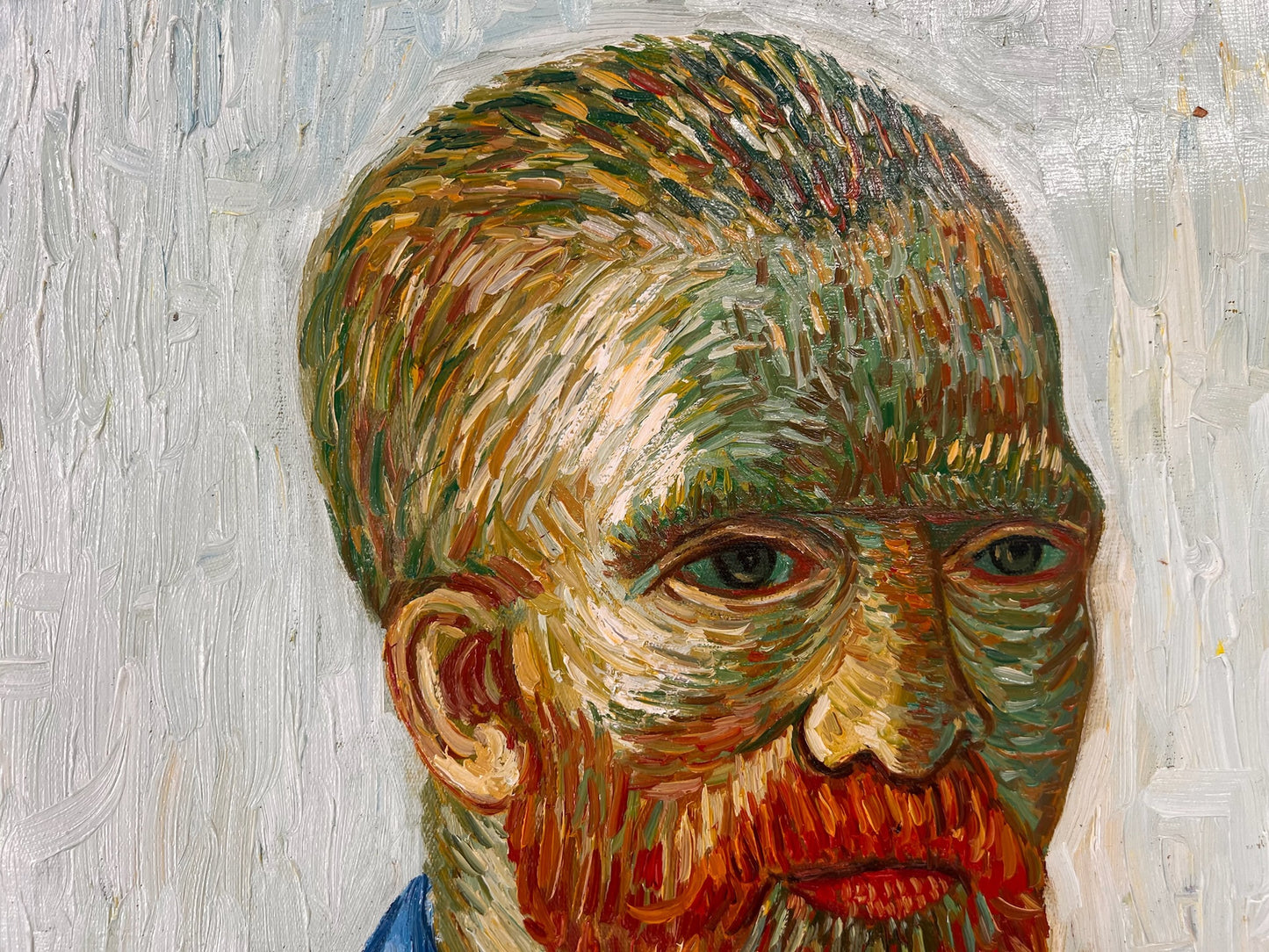 Peinture à l'huile peinte à la main dans le style de Van Gogh : Autoportrait à l'âne (60,5 × 50,5 cm) – Toile roulée