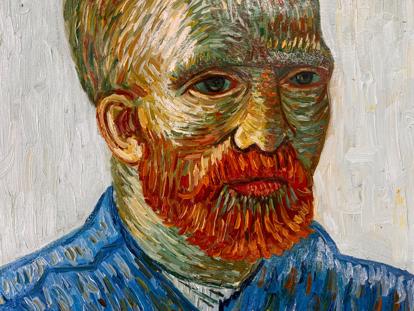 Peinture à l'huile peinte à la main dans le style de Van Gogh : Autoportrait à l'âne (60,5 × 50,5 cm) – Toile roulée