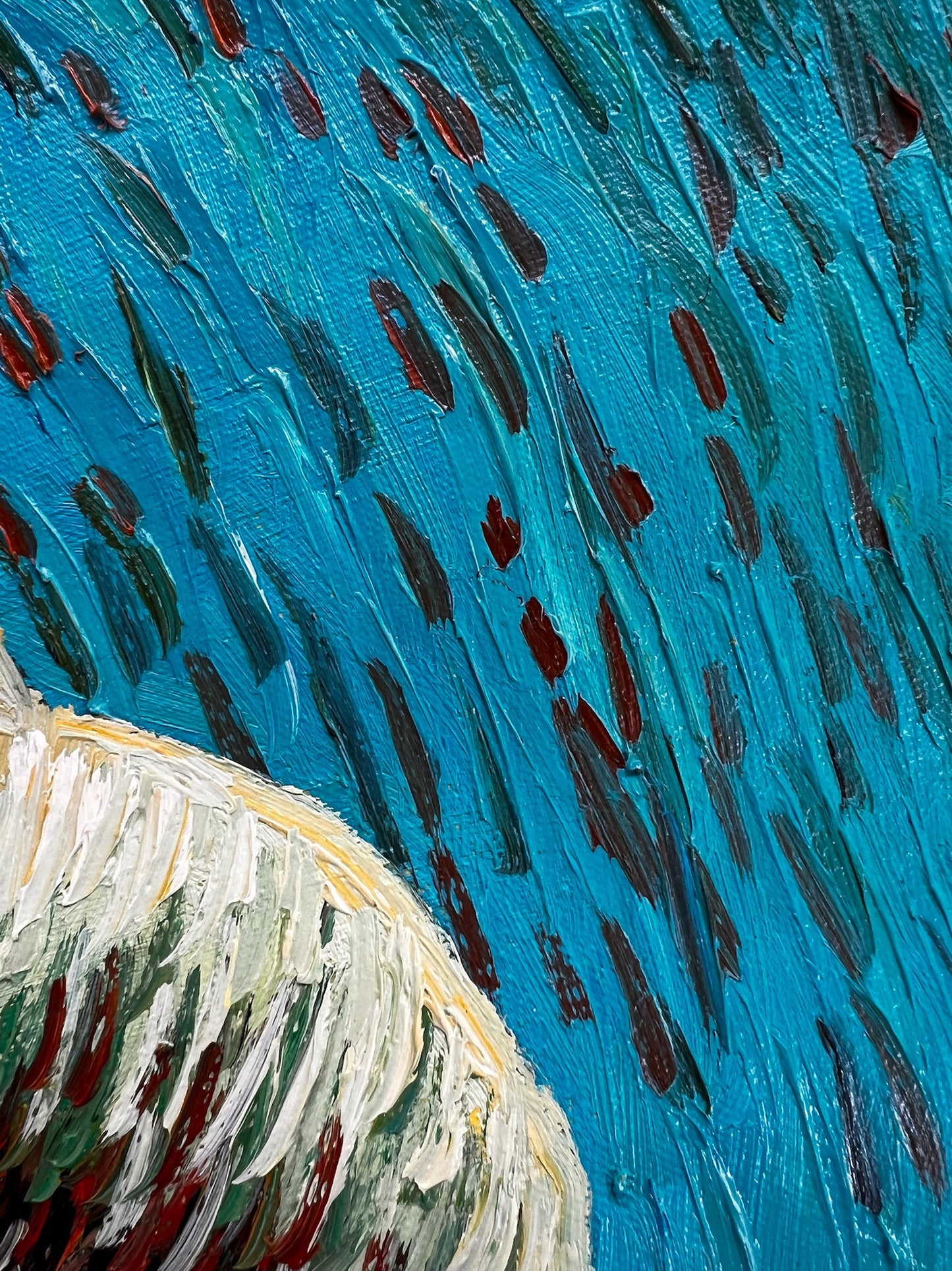 Peinture à l'huile peinte à la main dans le style de Van Gogh : Autoportrait avec chapeau en feutre gris (54 × 65 cm)