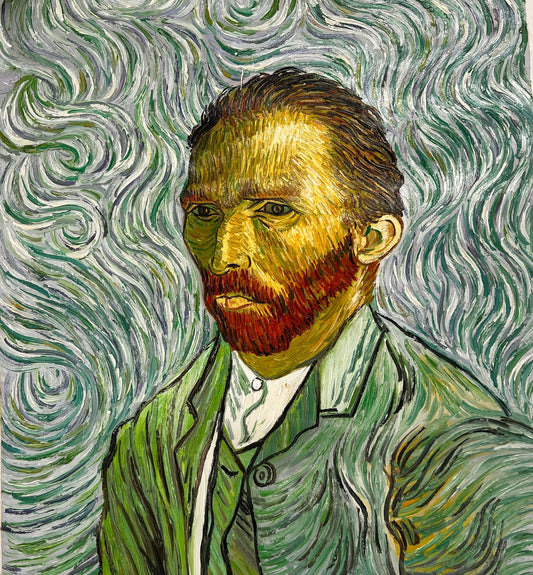 Autoportrait – Peinture à l'huile post-impressionniste peinte à la main sur toile (65 × 54 cm)