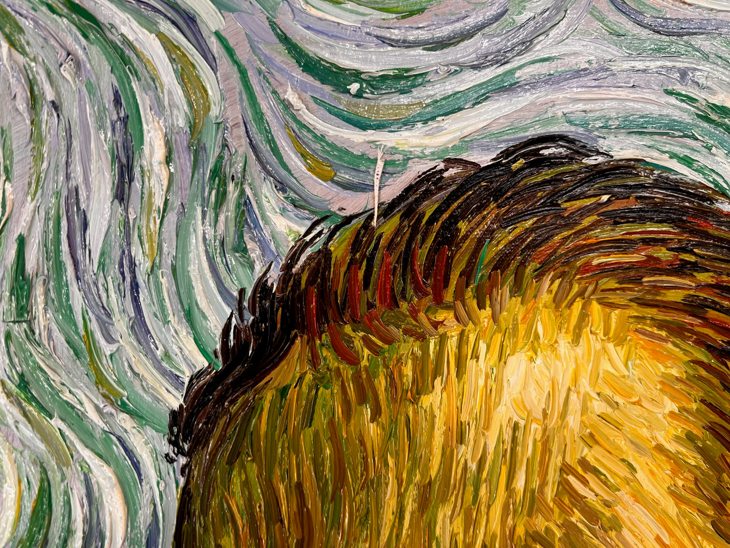 Autoportrait – Peinture à l'huile post-impressionniste peinte à la main sur toile (65 × 54 cm)